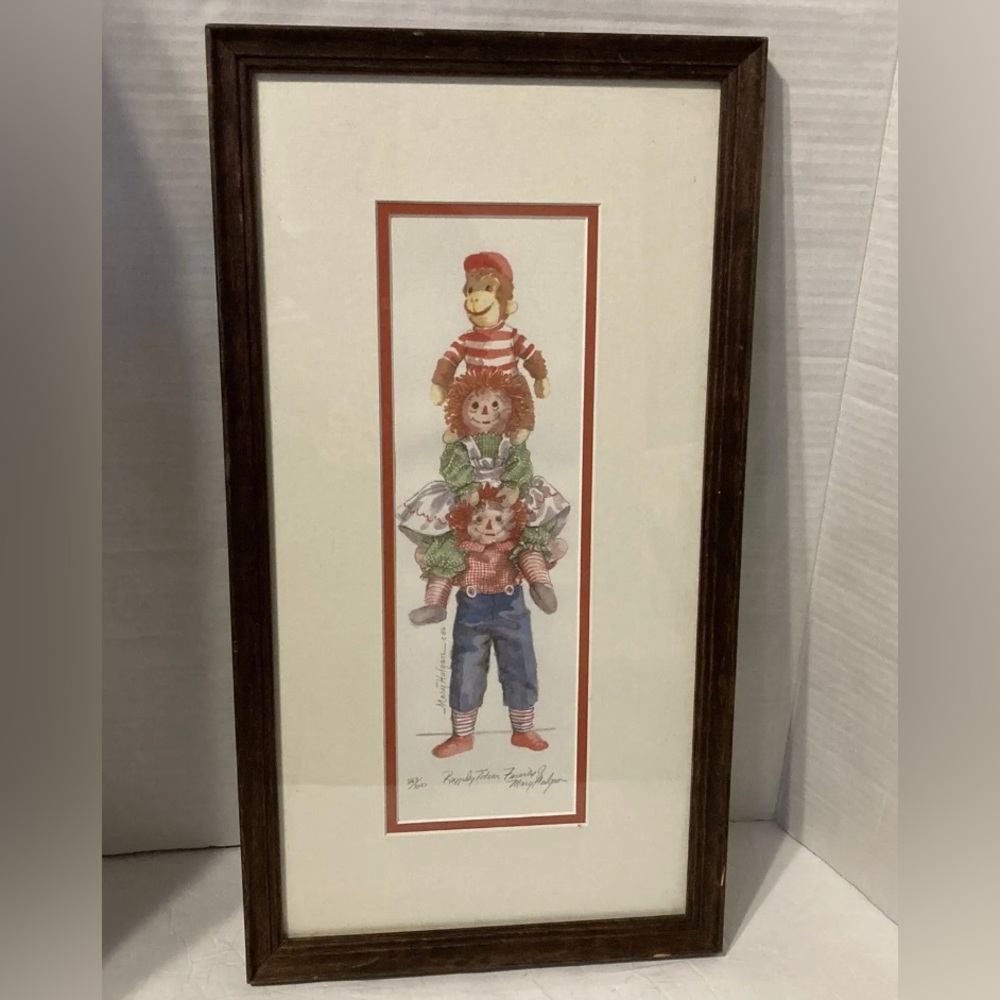 Raggedy Totem Family Mary Hulgan signed art # 863/1000 print VTG 1986